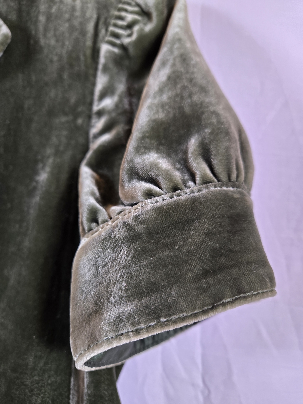 Tahari Deep Forest/Olive Green Velvet Short-Sleeve Blazer - Picture 6 of 16